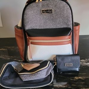 Itzy Ritzy Coffee & Cream Mini Backpack Bundle